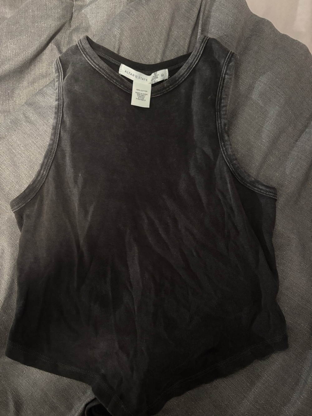 Altar'd State Black Ribbed Tank Top